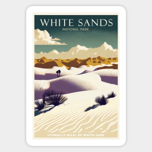 White Sands National Park Travel Poster Sticker